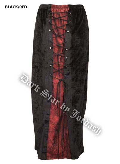 Long Black/Maroon Gothic Skirt