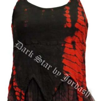 Tie dyed spaghetti strap top - Black/Red - S/M