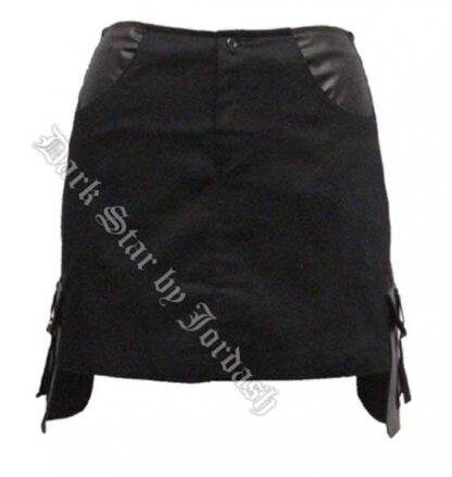 Mini Skirt Black with PVC Pockets