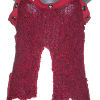 Red Knit top with frayed edges
