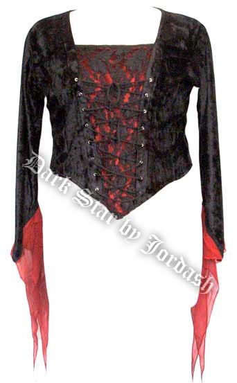 Black & Red Lace Up Top (18-20 XL)