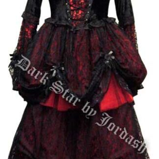 Black / Red Dress with Velvet Lace Up Top (L/XL)