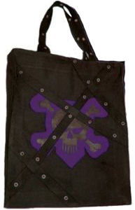 Canvas Tote Bag with a Purple Skull